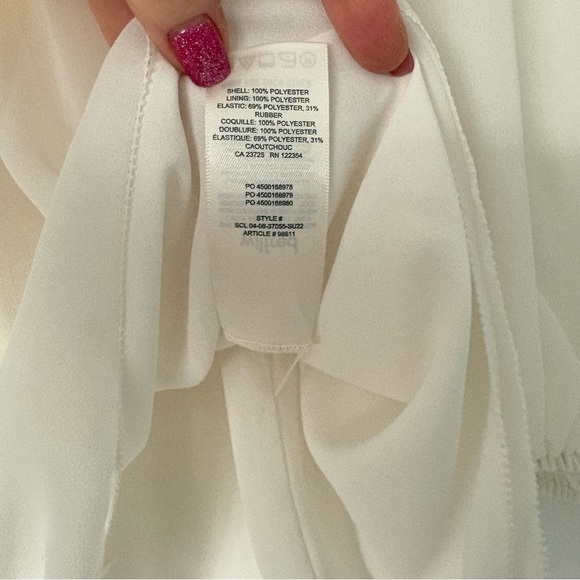 Aritzia Wilfred Tempest Mini Dress Smocked White Chiffon Romantic Feminine 2XS - Picture 9 of 16